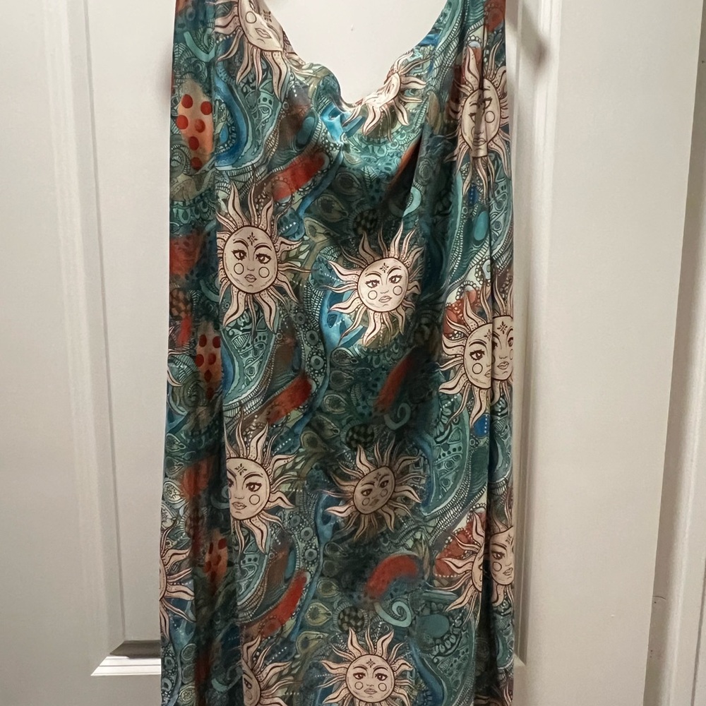 Sun print midi skirt